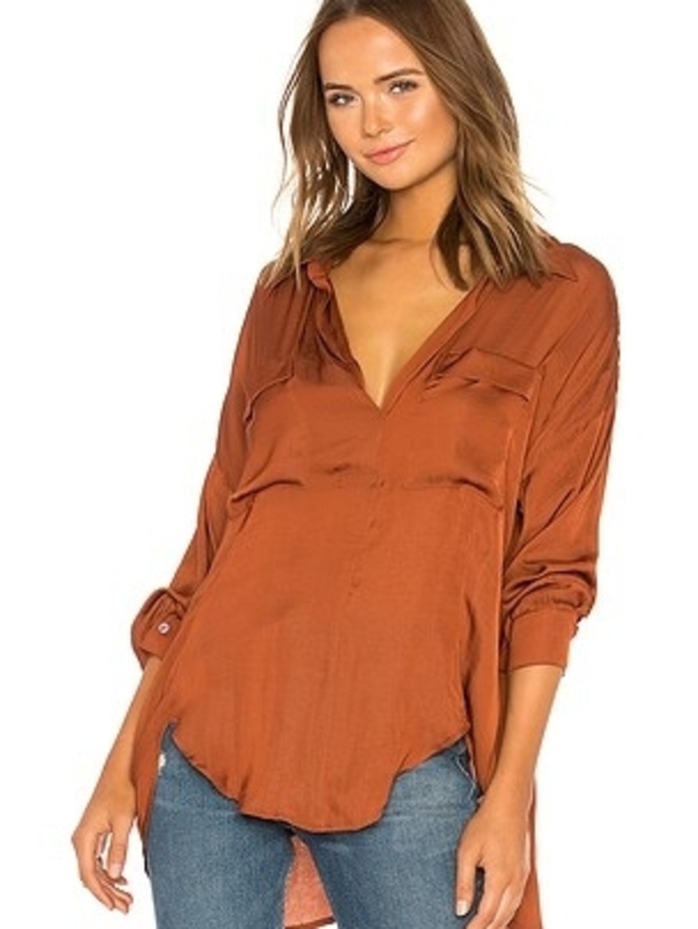 Free People‎ Starry Dreams Brown Pullover Túnica Top Sz S